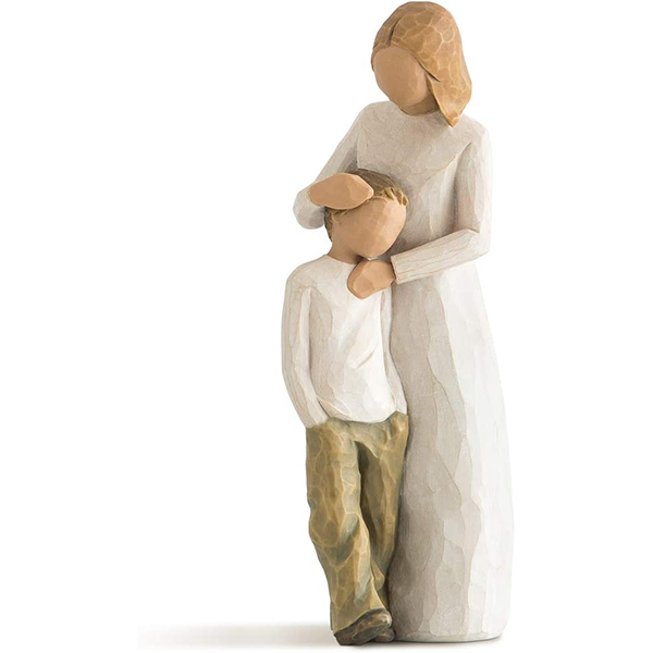 Mother and Son, Sculpted Hand-Painted Figure