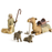 Shepherd and Stable Animals, Sculpted Hand-Painted Nativity Figures, 4-Piece Set