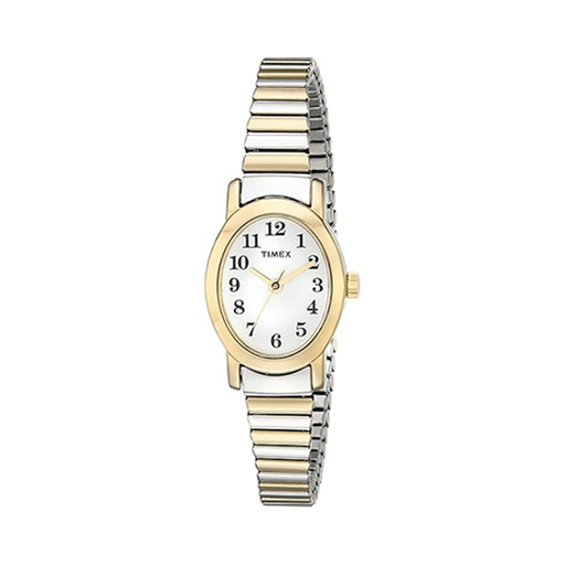 Women's Updated Oval Twotone Expansion Band Silvertone Dial